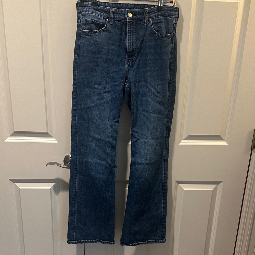 Classic Dark Blue Boot Cut Jeans - Everyday Comfort